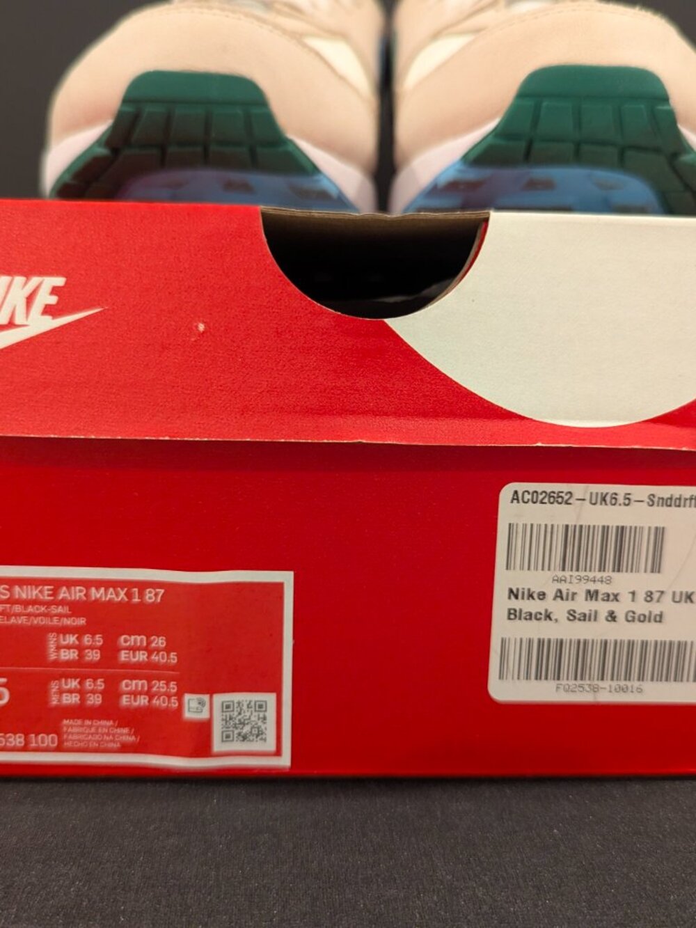 WMNS Nike Air Max 1 '87 - Sz 9W - Sanddrift/Black-Sail - Picture 4 of 6